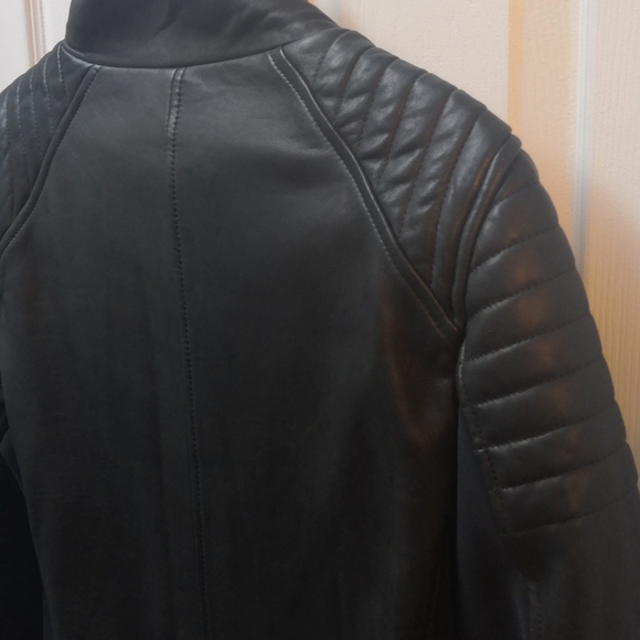 Elie Tahari Lamb Leather Bomber Jacket, sz Large - Picture 9 of 11